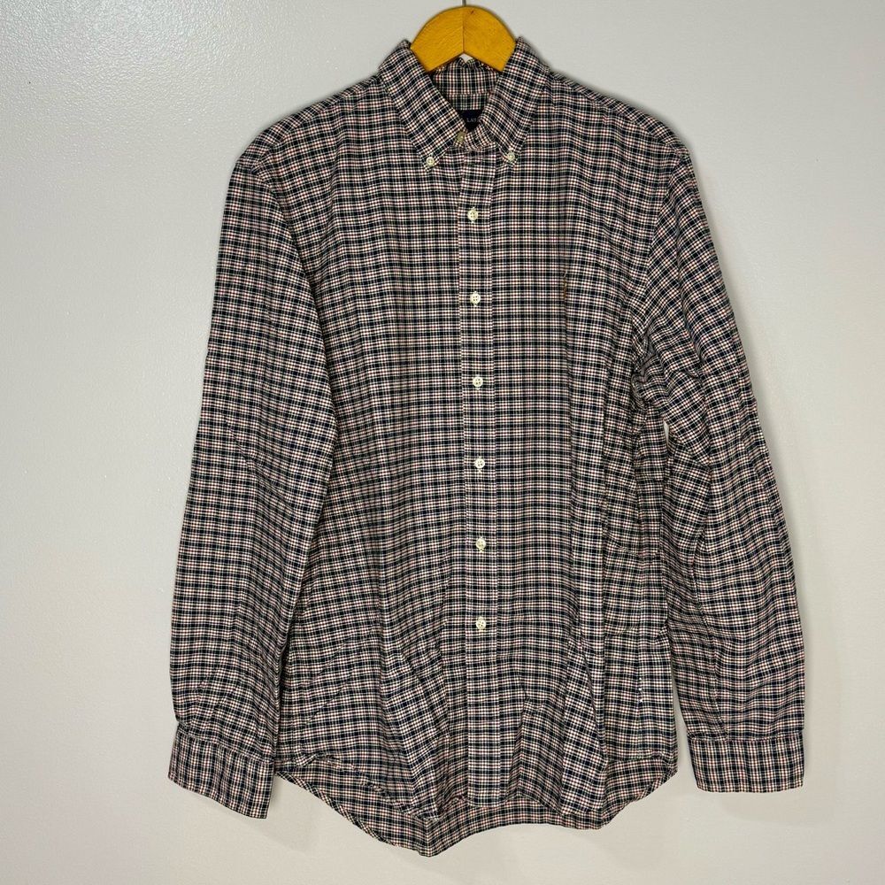 Ralph Lauren Plaid Checkered Long Sleeve Button Down Blue Green Red Shirt | L